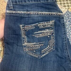 Maurices Dark Blue Bootcut Jeans with Sequin Back Pocket